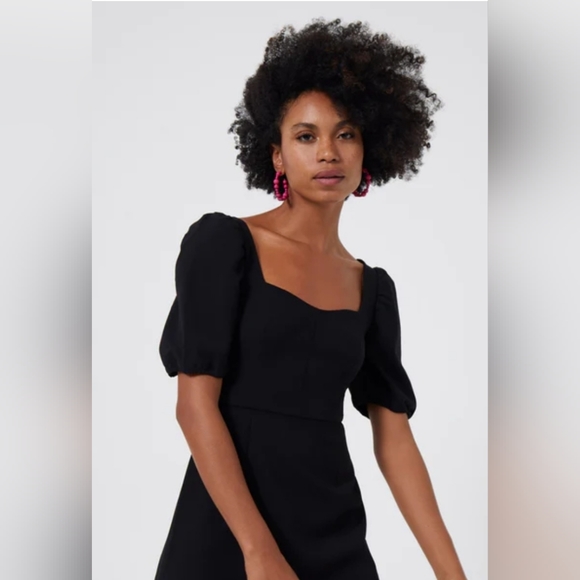 French Connection Dress Black Berina Mini Women's Sz US12 NWOT - Picture 2 of 11